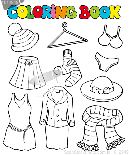 Image of Coloring book with various clothes