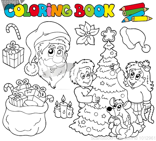 Image of Coloring book with Christmas theme