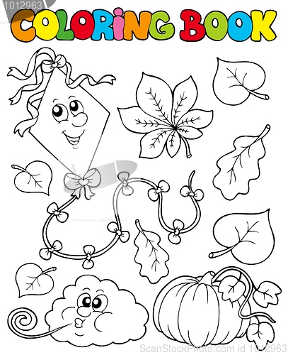 Image of Coloring book with autumn theme 1