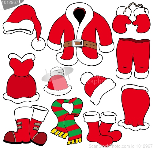 Image of Various Santa Claus clothes