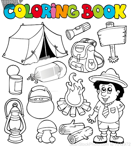Image of Coloring book with camping images