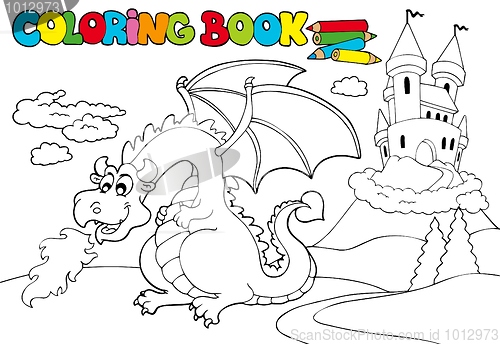 Image of Coloring book with big dragon 3