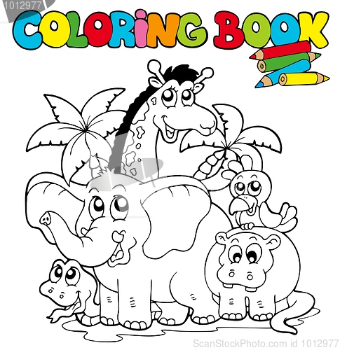 Image of Coloring book with cute animals 1