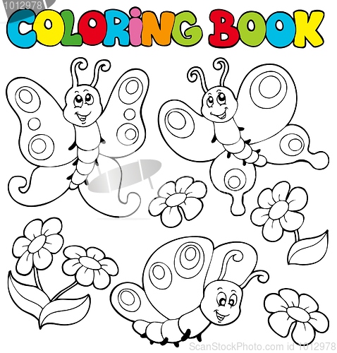 Image of Coloring book with butterflies 1