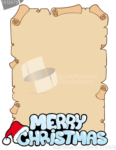 Image of Parchment with Merry Christmas sign