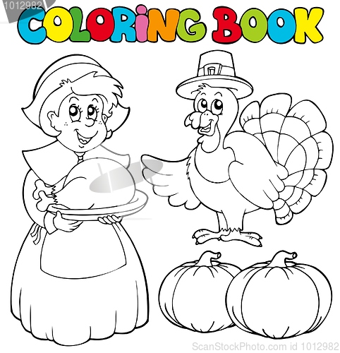 Image of Coloring book Thanksgiving theme