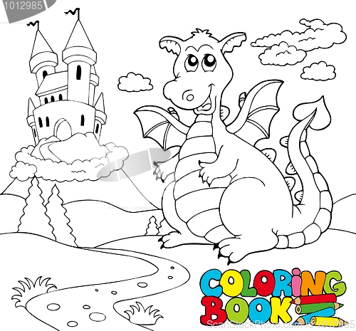 Image of Coloring book with big dragon 2