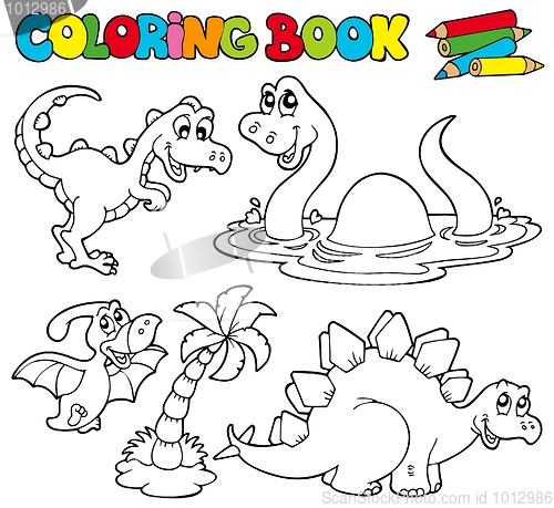 Image of Coloring book with dinosaurs 1