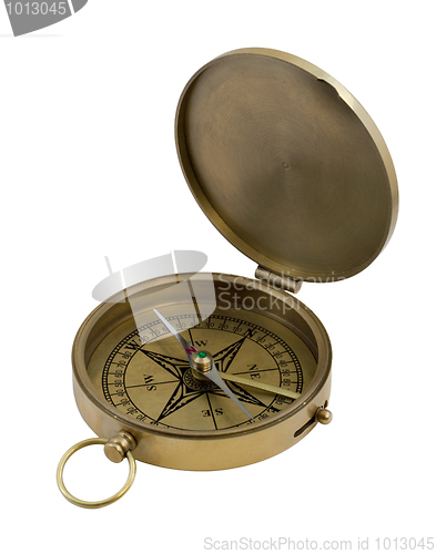 Image of vintage brass compass