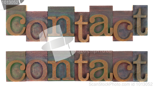 Image of contact - old wooden letterpress type