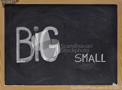 Image of big and small - opposite or contrast concept