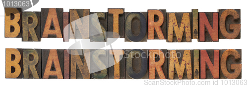 Image of brainstorming - vintage wood letterpress type