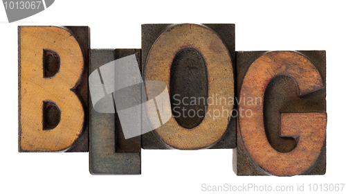 Image of blog in old wooden letterpress type