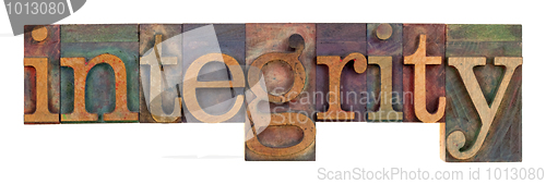 Image of integrity - vintage wood letterpress type