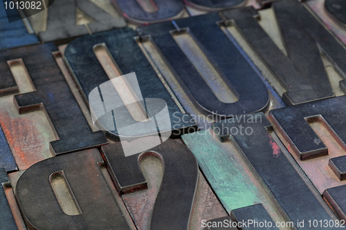 Image of vintage wood letterpress type blocks 