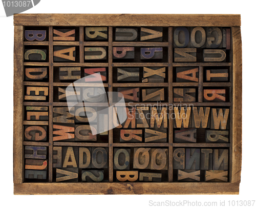 Image of alphabet in antique wood letterpress types