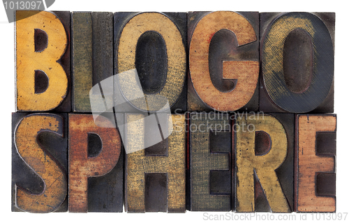 Image of blogosphere - vintage wood letterpress types