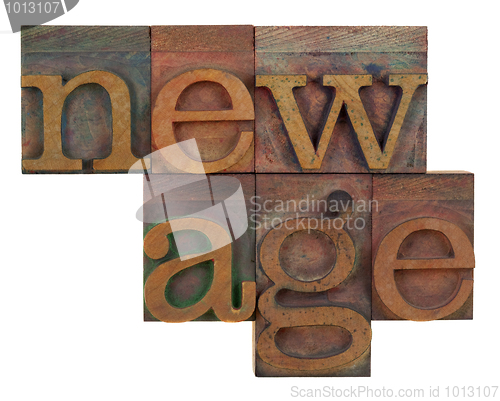 Image of new age in wooden type