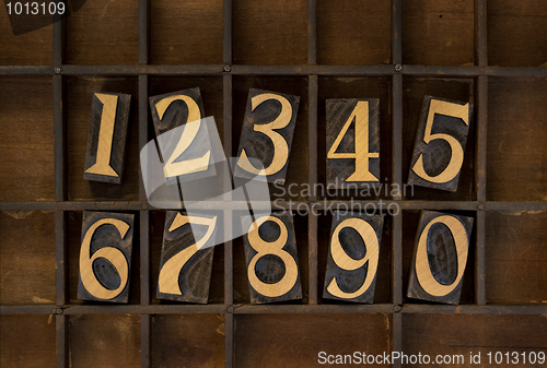 Image of wood numbers - vintage letterpress type