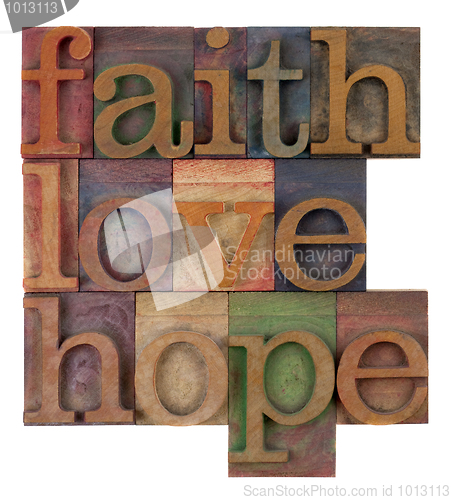 Image of faith, love and hope