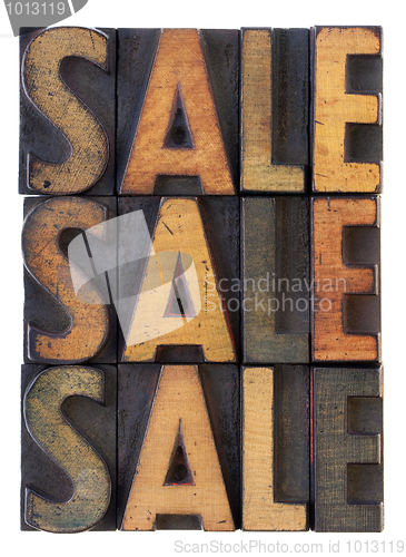 Image of sale concept - vintage wood types