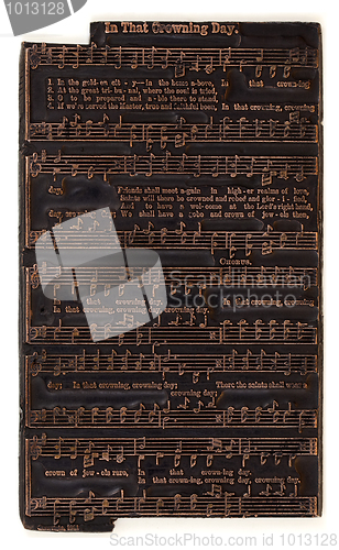 Image of letterpress printer electrotype music plate