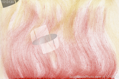 Image of red and yellow flame pastel abstract