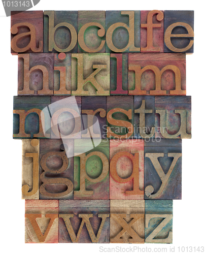 Image of alphabet abstract - vintage wooden letterpress type