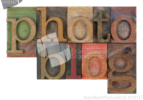 Image of photoblog in letterpress wooden type