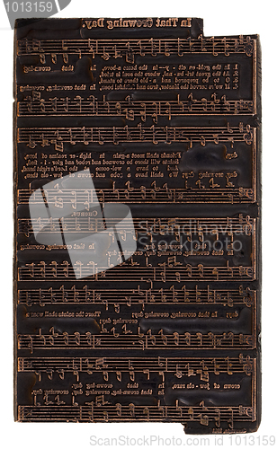Image of letterpress printer electrotype music plate