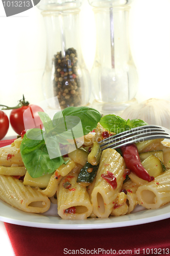 Image of Tortiglione with fiery chili and zucchini