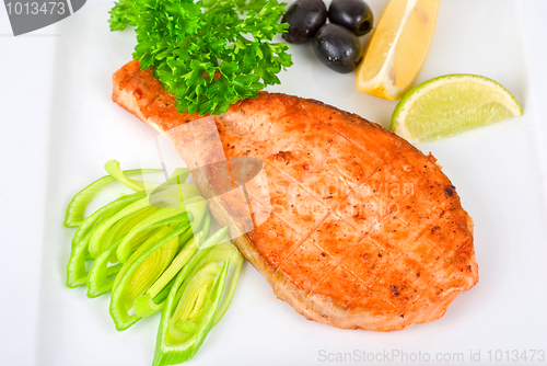 Image of Grilled salmon steak