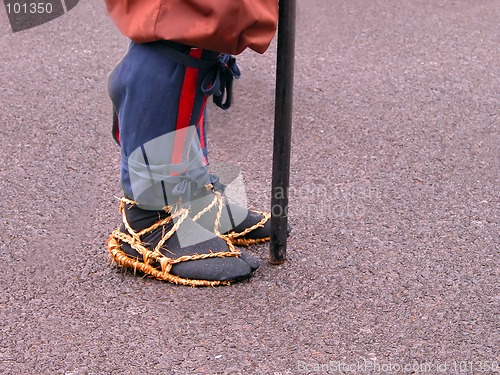 Image of Japanese warrior feet detail