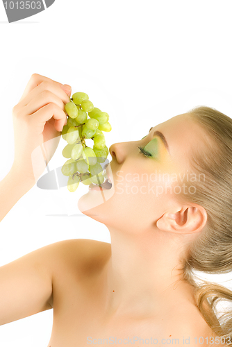 Image of woman with grape