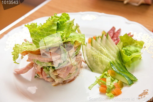 Image of Salad from differnt kinds of sausages