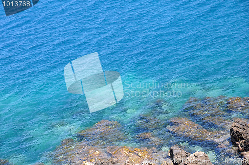 Image of Rocks and Blue Sea