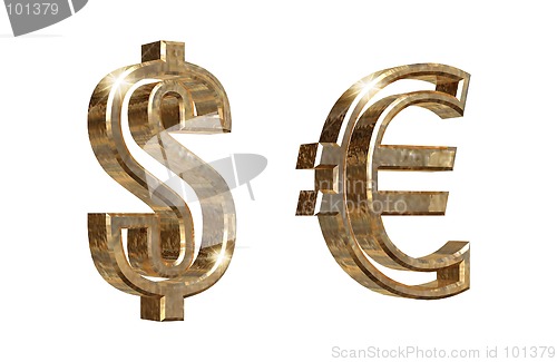 Image of Dollar and euro symbols