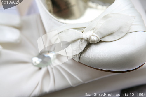 Image of wedding shoes and bag