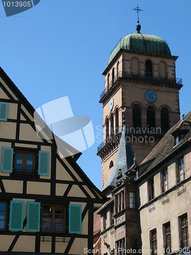 Image of Church of Kaysersberg (Église Sainte Croix) in Alsace region, Fr