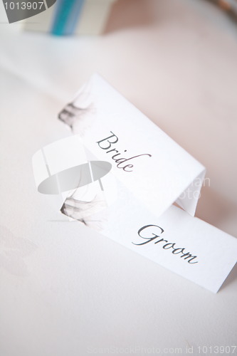 Image of bride and groom place settings