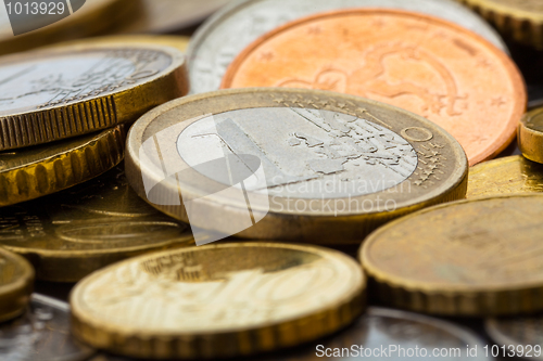 Image of Euro coins closeup