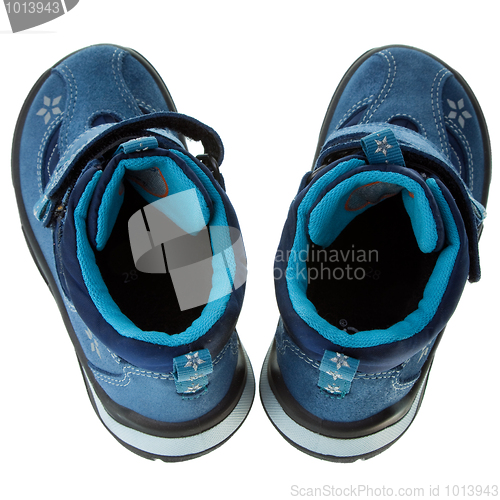 Image of Blue child shoe isolated on white