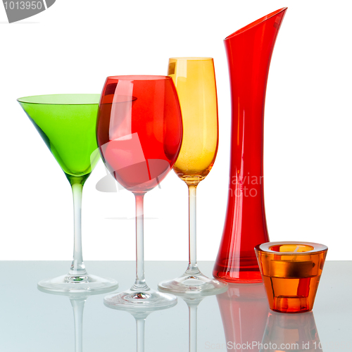 Image of Some glasses on white background. Clipping mask