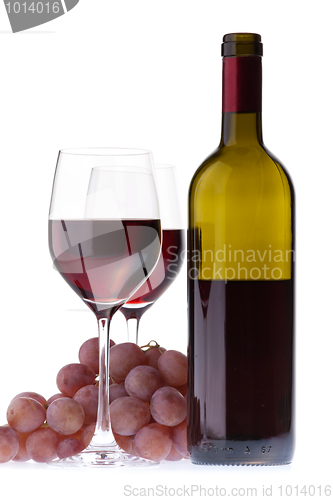 Image of Two glasses with dark red wine