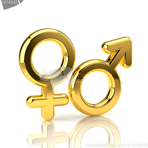 Image of Male and Female Symbols isolated on white