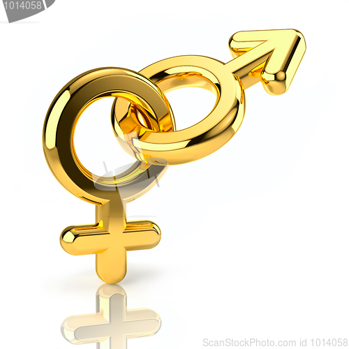 Image of Male And Female Symbols isolated on white