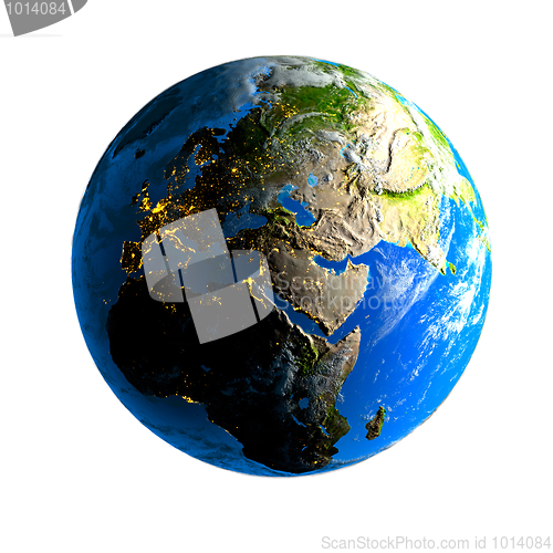 Image of Earth. Day and night.