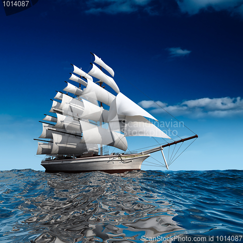 Image of Sailing ship at sea