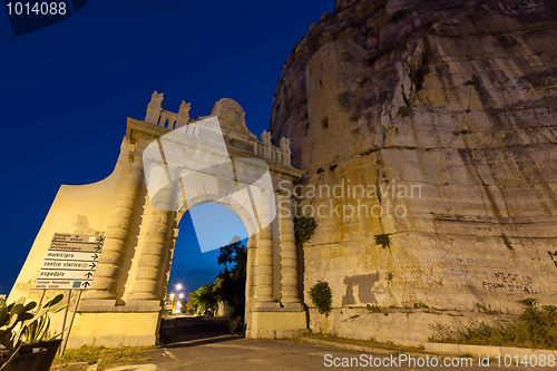 Image of Naples gate on the Appian Way in the Italian town of Terracina