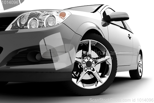 Image of Silver car on a white background